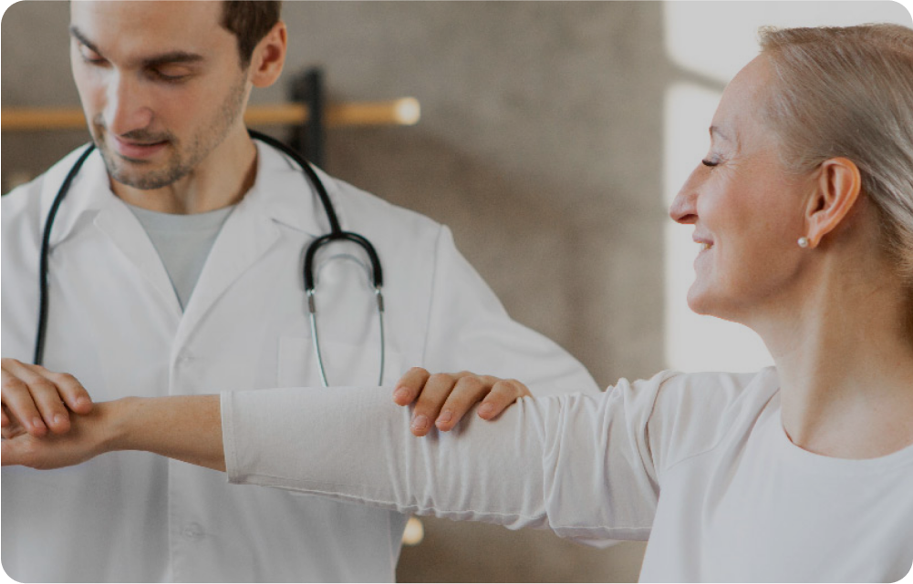 Doctor with patient